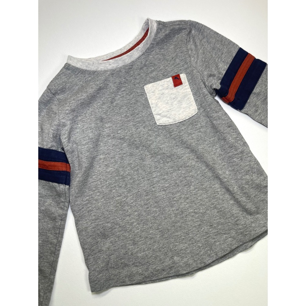 Tommy Bahama Kids Gray Long Sleeve Pocket T-Shirt Striped Sleeves 2T